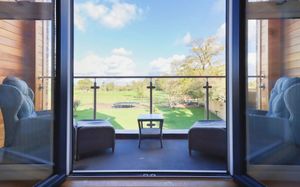 The balcony looks over the garden and beyond. Picture: Purplebricks