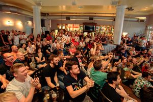 The Waterfront was packed for England v Croatia during the World Cup