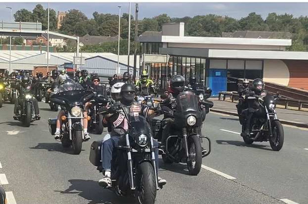 Procession of bikers snakes through Stourbridge for the annual Ride for Justice for Ryan Passey