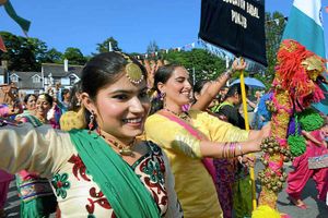 Colourful scenes during the parade