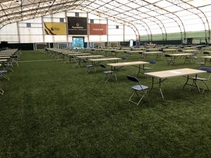  The Wolves Foundation Arena at Aldersley, handed over to the City of Wolverhampton Council as part of their work preparing food parcels for the elderly and vulnerable.