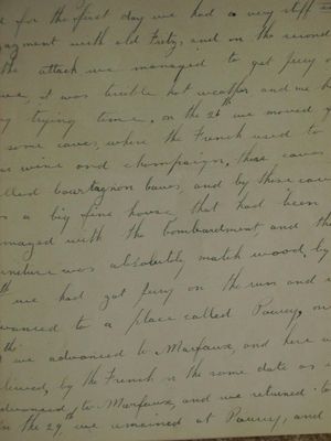 An extract from Pte John Willie Smith's diary