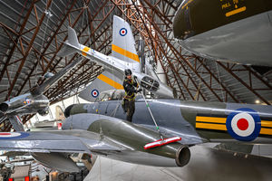 The Armstrong Whitworth Meteor being cleaned. Picture: Bob Greaves