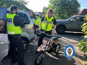 Supporting image for story: 'Careless' teenage off-road biker arrested in Dudley and charged with possession of an offensive weapon, possession of Class B drugs, and a number of traffic offences