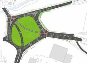 The plans for the Meole Brace roundabout