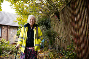 Betty Calloway from Stirchley and the overhanging hedge