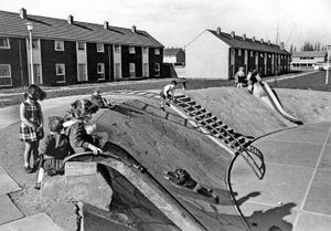 Youngsters on the Springfield estate, Rugeley, in 1967, enjoying a play area.