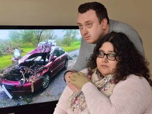 Supporting image for story: IN PICTURES: Black Country couple have lucky escape when tree collapses on their car