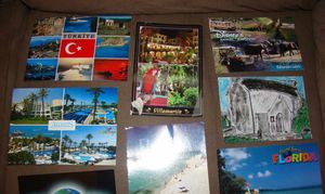 Some of the postcards Josh has received so far, from places including Florida and Turkey
