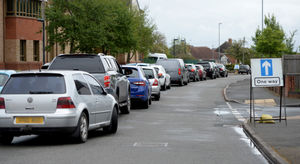 Long queues at the drive-through test centre in Walsall. Image: Tim Thursfield/Express & Star