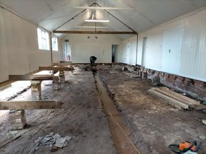 The village hall in the process of refurbishment