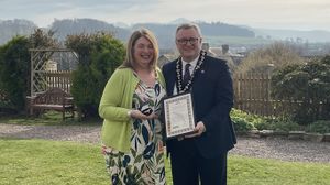 Steph Bufton received Andrew Bufton's posthumous gold kite award recognising his lifelong dedication to Brecknockshire Young Farmers. 