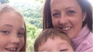 Elaine Brown, pictured with her children.