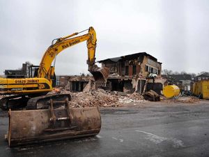 Supporting image for story: IN PICTURES: Time called as fire hit pub demolished to make way for 30 homes
