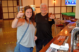 David and Louella Hartshorn at the reopening of The Wild Pig