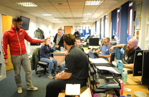 Members of the task force are briefed on the operation.