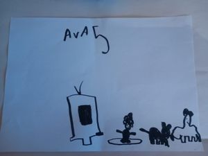 Ava, 5, drew her foster parents’ cat and dog to show what home means to her for Barnardo's artwork challenge to raise awareness of the urgent need for foster carers across the UK