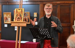 Aidan Hart delivers a talk