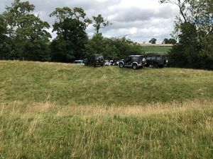 Several off road vehicles were photographed on a stretch of river in south Shropshire