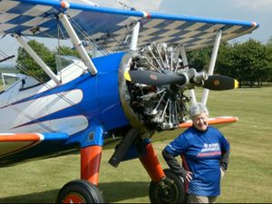 Supporting image for story: Daredevil Shropshire grandmother proves age is just a number completing wing walk stunt to raise funds for charity