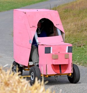 The Flying Pig hurtles down the track