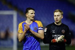 Will Boyle and Matt Cox of Shrewsbury Town