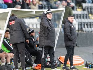 New Telford Town boss Steve Hinks (centre). Picture: Jim Wall