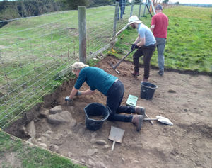 Volunteers on the dig