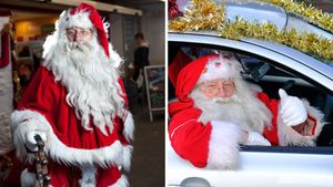 Images show Ray Hulse, 81, from Shropshire - the ‘world's longest serving Santa Claus’.