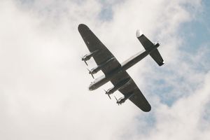 The Lancaster bomber flew above Shropshire on Saturday 