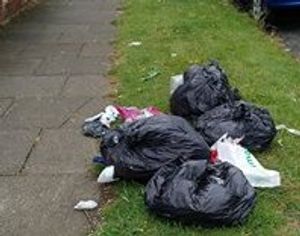 Bin bags on the streets