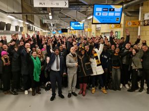 Supporting image for story: Watch: Beverley Knight braves Storm Claudia with hardy volunteers for Molineux Sleepout in aid of charities