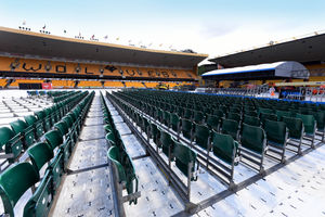 Seating has been installed on the pitch