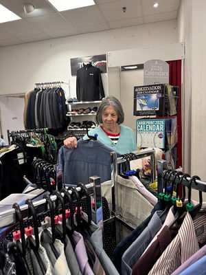 Resident Isobel Dale from HC-One’s Foley Grange Care Home at British Heart Foundation shop