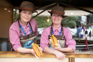 German sausage hotdogs are among the food on offer