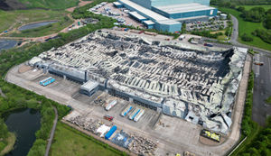 The aftermath of the huge fire at Super Smart Services, Cannock on Friday