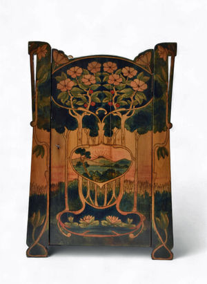 This Art Nouveau-style painted hanging cupboard sold for £700.