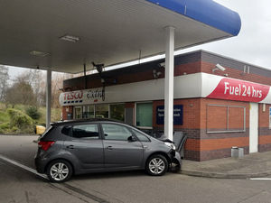 Supporting image for story: Telford petrol station closed after car crashes into pillar