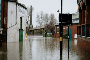 Flooding in Shrewsbury earlier this year.