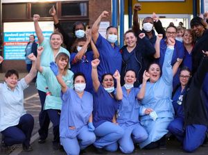Staff at Sandwell Hospital enjoying the Clap for key Workers campaign at the peak of the pandemic. Image: John Kennett/@KennettPhoto