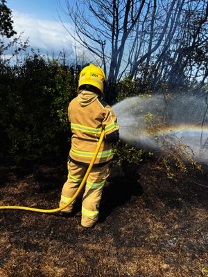 Firefighters tackling the blaze. Pic: Market Drayton Fire Station