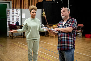 Sofie Anné and Ian Billings in rehearsal for Aladdin at Wolverhampton Grand Theatre - Photograph by Graeme Braidwood