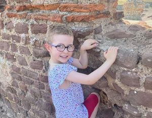Dulcie at Wroxeter. Picture: instagram.com/dulcies_neuroblastoma_journey/