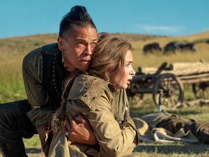 Supporting image for story: First glimpse of Emily Blunt and Chaske Spencer in new BBC western drama