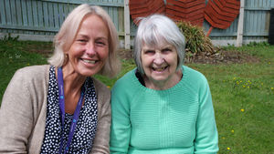Staff and residents enjoy the new sensory garden at Chirk Court Care Home.