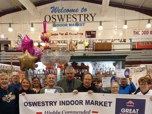 Supporting image for story: Oswestry market traders celebrate highly commended award as president of national body drops in