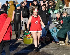Fancy dress was as much a part of the day as traditional swimwear