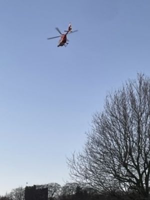 The Midlands Air Ambulance flying from Bourne Street
