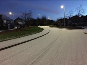 Icy roads and pavements in Priorslee, Telford.