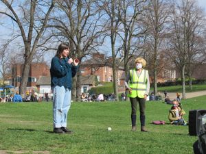 The 'Kill the Bill' protest in Shrewsbury's Quarry. Photo: Hermione Byron Low.